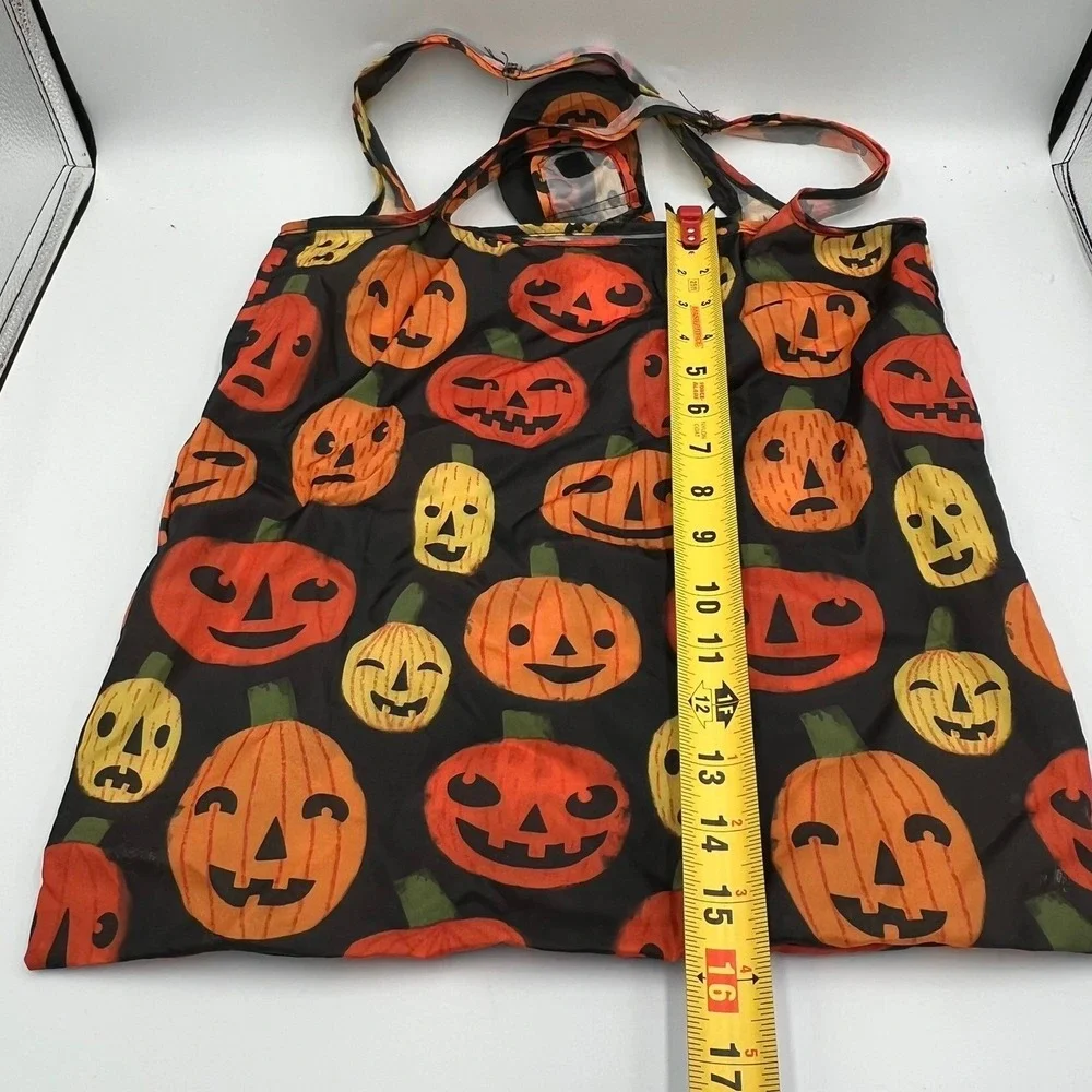 Target Reusable Tote Bag Unisex OS Black Orange NWOT Pumpkin Halloween Pouch